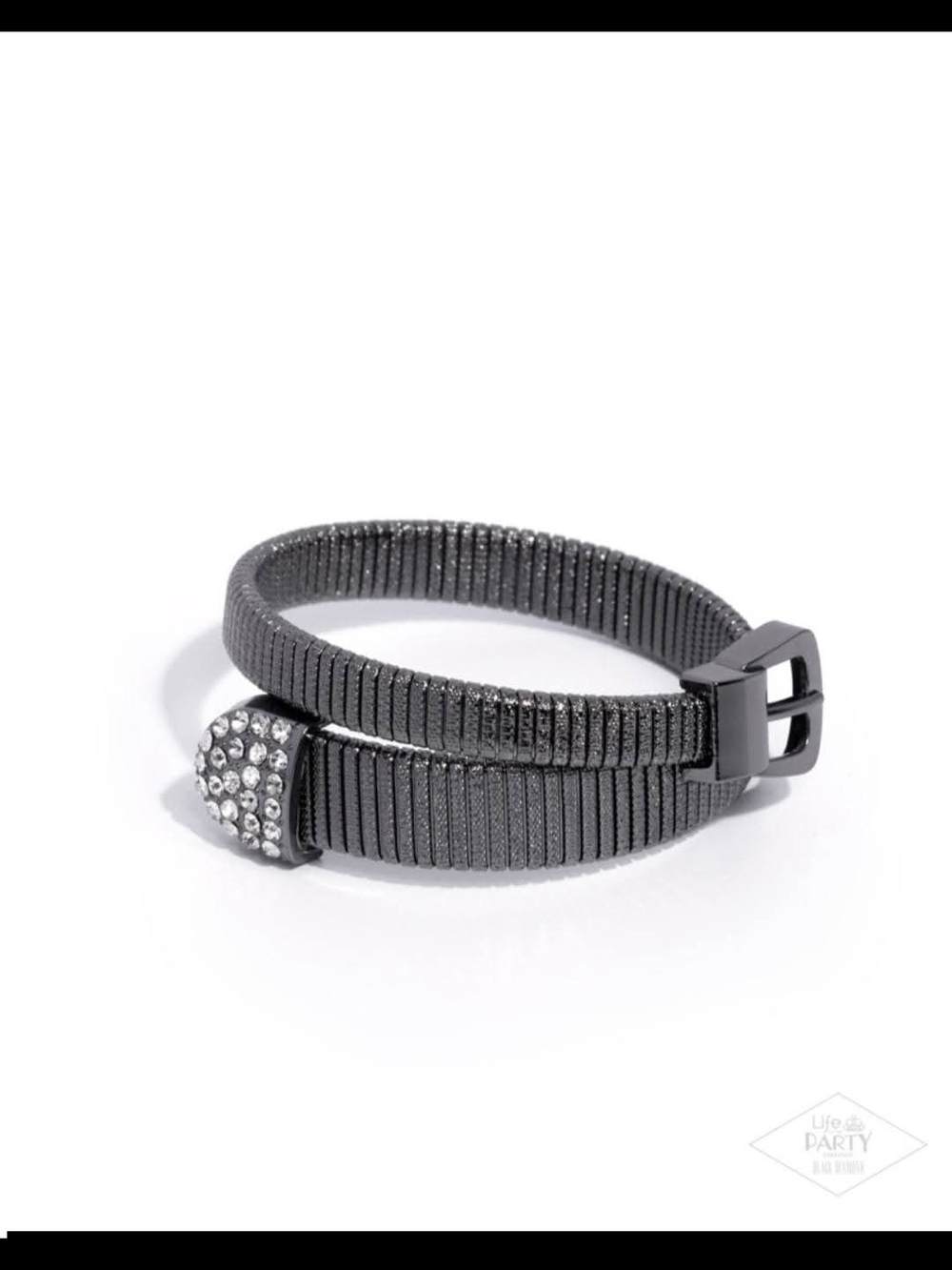 Sparkling Gunmetal Wrap Bracelet